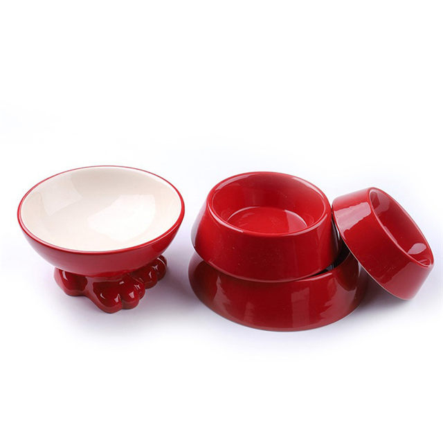 Oscar Buddy Max Charlie Bella Uso Exclusivo Alimentador de Cerâmica Vermelho Pet Bowl de Cerâmica