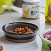 Círculo preto com pegadas Alimentador de cachorro circular de cerâmica impresso Alimentador de cerâmica rosa Pet Bowl