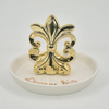 Bandeja de joias de cerâmica com design de farol dourado Porta-anéis