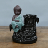 Cerâmico Verde Little Buddha Cachoeira Backflow Incense Burner