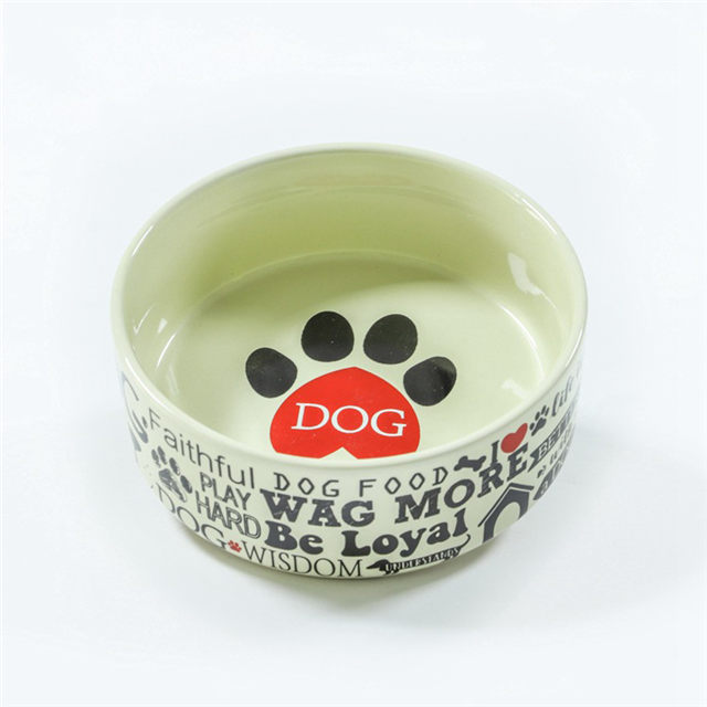 Pegadas de cão Tigela de água Tigela de grão Produtos encantadores para animais de estimação Tigela de cerâmica única tigela