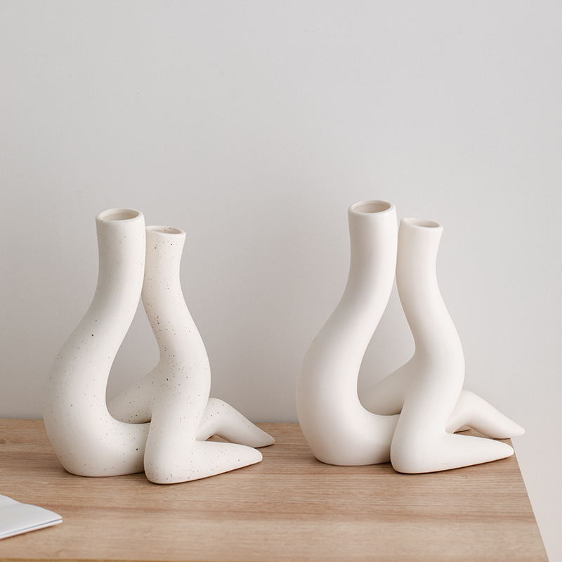 Sotaque decorativo elegante para mesas e prateleiras vaso de mesa de cerâmica artesanal