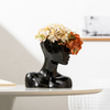 Vaso de cerâmica nórdico moderno, vaso abstrato de cabeça humana, vaso de flores, porcelana criativa, busto para decoração de casa