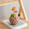 Conjunto de vasos de cerâmica de arte personalizada OEM (S/M/L), vaso de flores em botão texturizado fosco moderno para fornecimento por atacado a granel