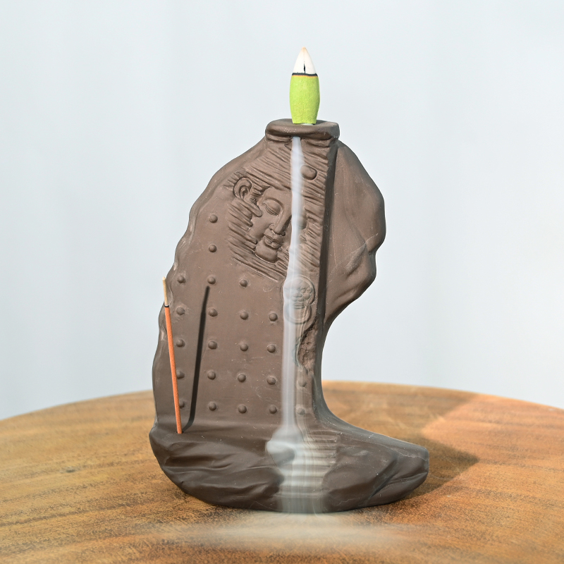 Estátua da deusa romântica e poética em cerâmica, cerâmica, cascata, refluxo, queimador de incenso