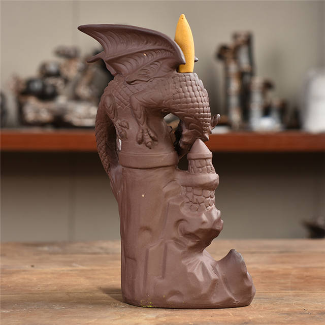 2020 anos NO 2 estilo novo produto estátua dragão cachoeira cerâmica dragão queimador de incenso