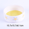 Alimentador cerâmico do animal de estimaçãoPrinting pouco teste padrão de flor bacia cerâmica do cão e bacia do gato