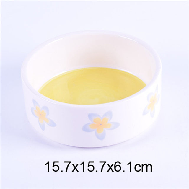 Alimentador cerâmico do animal de estimaçãoPrinting pouco teste padrão de flor bacia cerâmica do cão e bacia do gato