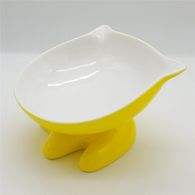 WithHigh Foot Holder Tigela para gato Vermelho Rosa Amarelo Azul Verde Tigela de cerâmica para gatos E Tigela para cães Alimentador de cerâmica para animais