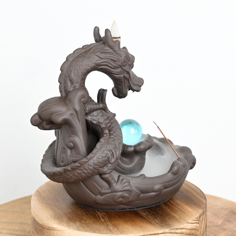 Dragão de cerâmica Incenso do queimador de dragão cerâmico Dragão Cachoeira Rodoflow Incense queimador de queimador de queimador de queimador