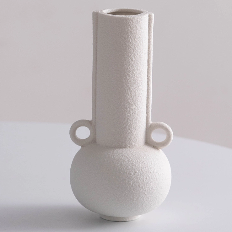 Vaso de cerâmica minimalista moderna - vaso de flor de estilo escandinavo para sala de estar