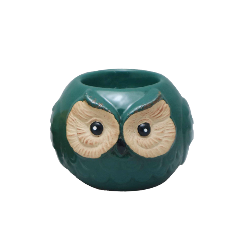 Conjunto de suporte de vela de cerâmica coruja 3d, suporte de luz de chá animal, porcelana vitrificada, suporte votivo, decoração de casa