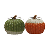 Decoração de abóbora de cerâmica personalizada OEM ODM conjunto de estatuetas de porcelana com textura de diamante para decoração de casa de Halloween de ação de graças