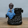 Buddha Monk Ash Catcher Tower Incenso Cone Backflow Stick Holder Produção profissional Green Buddha Ceramic Backflow Incense Burner