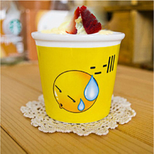 Todos os tipos de expressões Design 3D Ceramic Ice Cream Cup