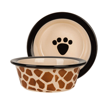 Tigela inferior pegadas de cachorro tigela de cachorro circular de cerâmica alimentador de animais de estimação