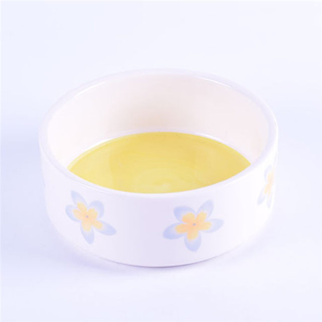 Alimentador cerâmico do animal de estimaçãoPrinting pouco teste padrão de flor bacia cerâmica do cão e bacia do gato