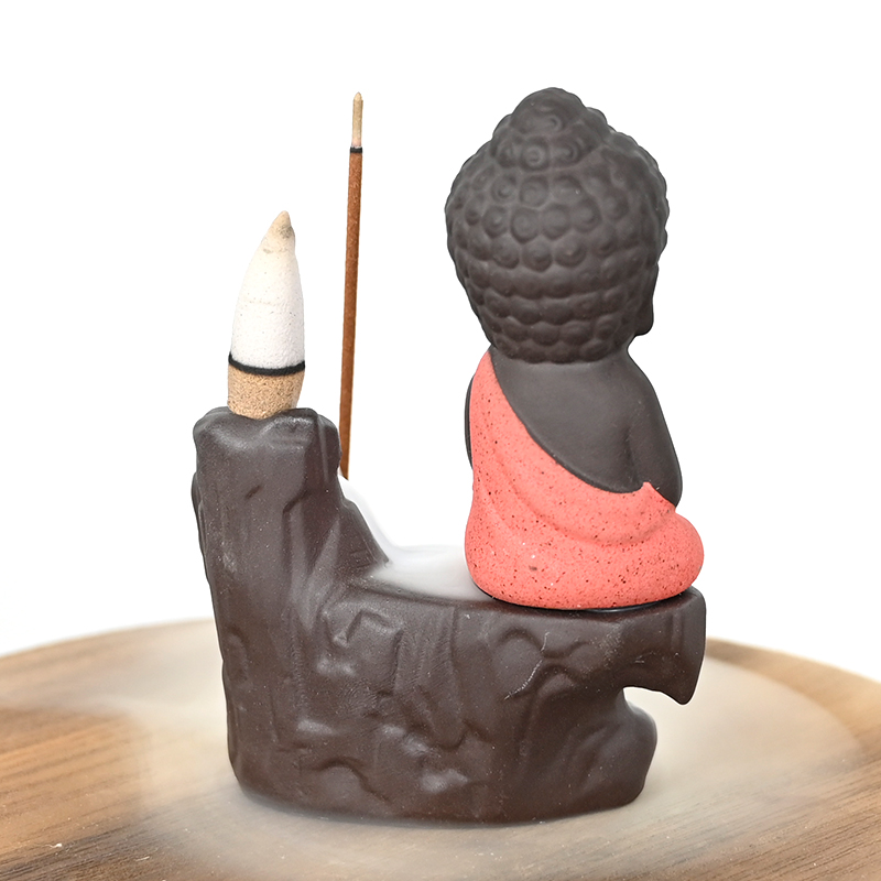 Queimador de Incenso Cachoeira de Cerâmica Red Little Buddha Porta Incenso Cachoeira De Cerâmica
