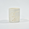 Porcelana branca circular cuplea de vela de cerâmica hollow out padrão tealight vela de porta