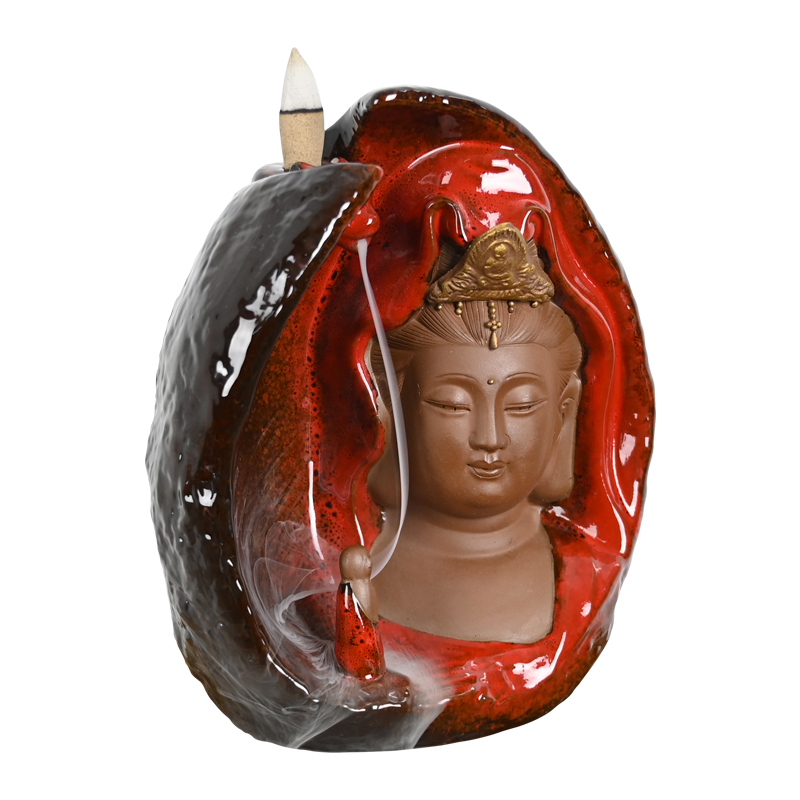 Fabricante de vendas diretas de cerâmica Guanyin Cachoeira Queimador de incenso de refluxo