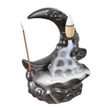 Brown Moon estátua estilo design cones de incenso em cerâmica queimador de incenso de refluxo