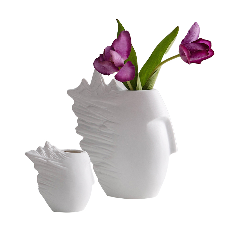 Projeto de múltiplas expressões faciais vaso de cerâmica branca decoração em casa, vaso de flor de porcelana