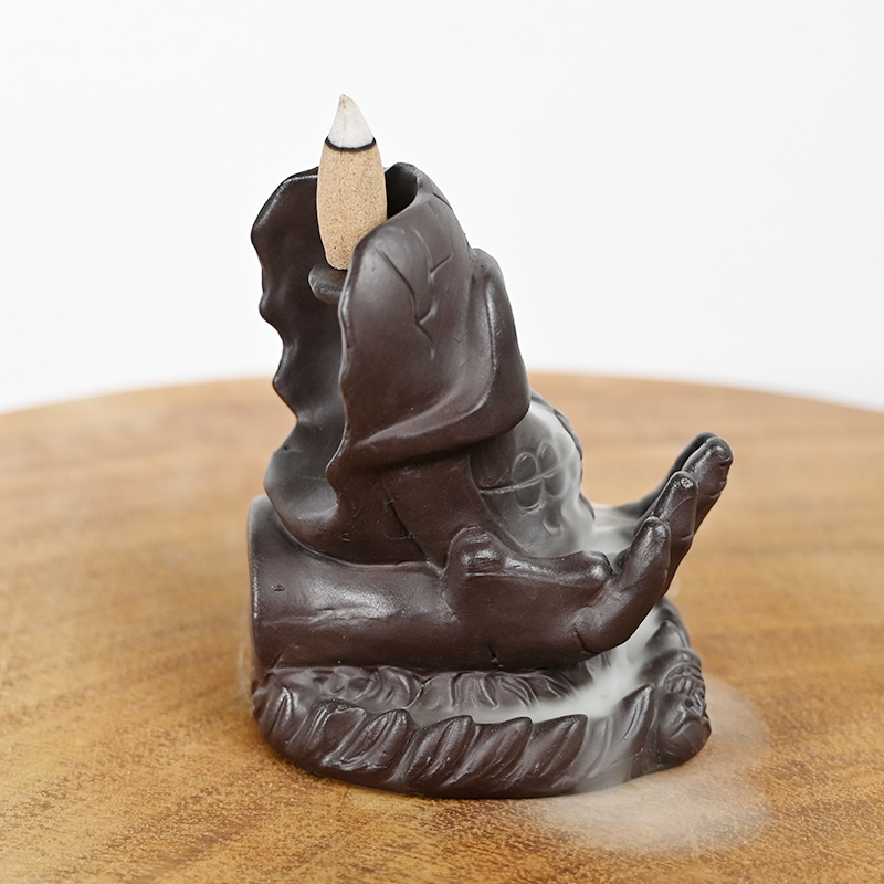 Cerâmica Handhold Crânio Design Cachoeira Cone Incenso Backflow Incense Burner