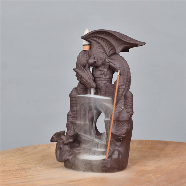 2020 Yer Novo Produto Estátua Dragão Cerâmico Cachoeira Cachoeira Queimador de Incenso
