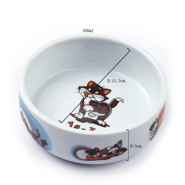 Tigela inferior impressão bonito Padrão de cachorro Tigela de cachorro Tigela de porcelana para cães Produtos para animais Tigela para cachorro Tigela para cachorro