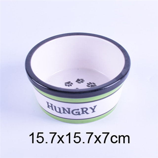 A parte inferior da tigela de impressão White FishThe Bone Cerâmica para cães Pet Food Bowl Tigela de água Tigela de cerâmica para gatos Tigela única