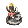 Queimador de incenso de retrocesso em cascata de cerâmica vermelha Ganesha