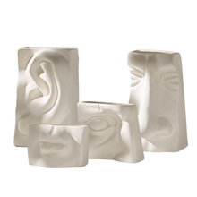 Olho, orelha, boca, nariz de design vaso de cerâmica porcelana feita vaso de flores