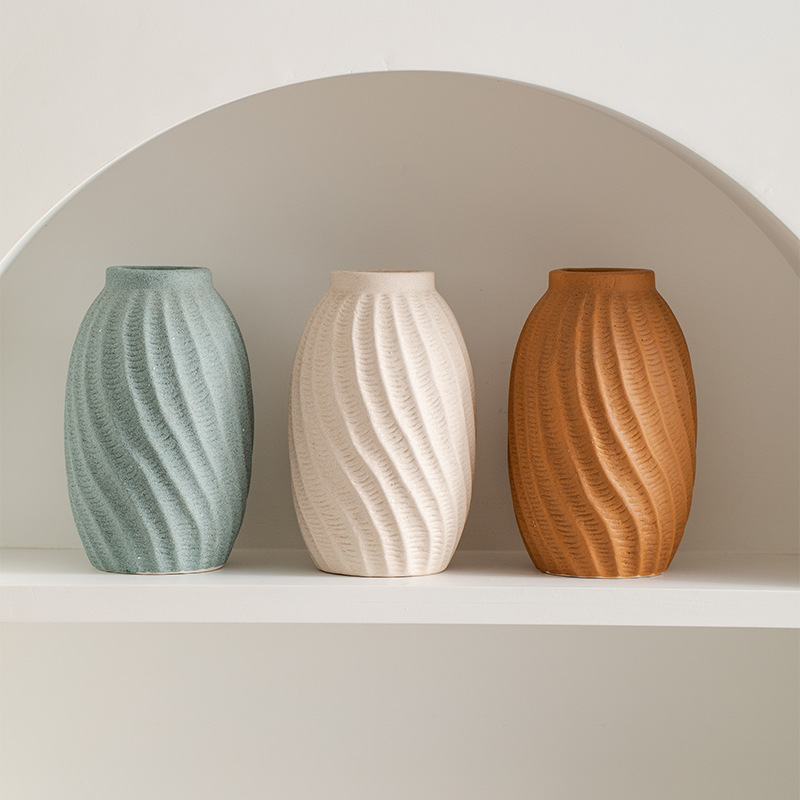 Branco marrom, leitoso, verde claro, vaso de porcelana Ornamentos de desktop de decoração de porcelana vaso de cerâmica