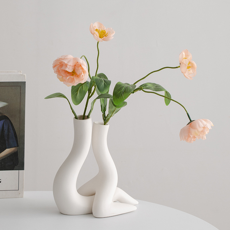 Sotaque decorativo elegante para mesas e prateleiras vaso de mesa de cerâmica artesanal