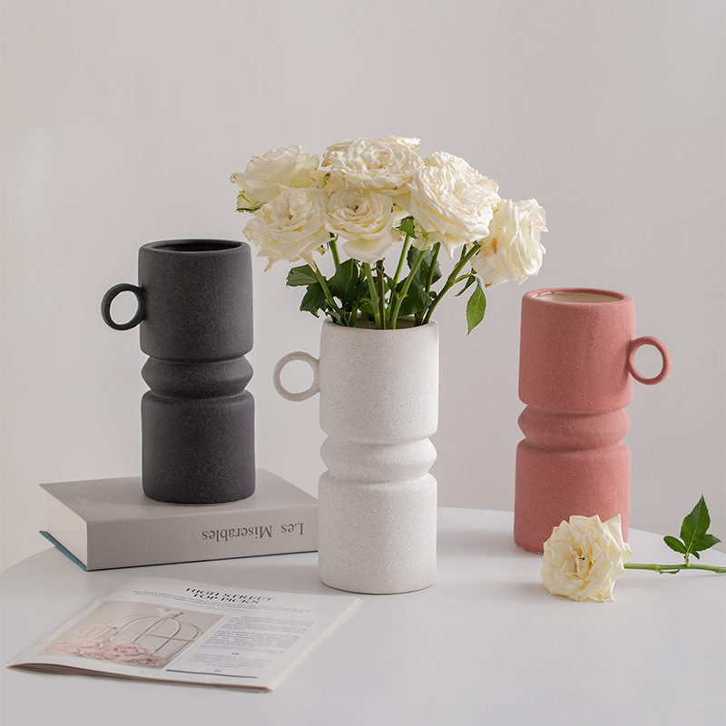 Aceitando processamento personalizado de várias cores e estilos rosa 、 Vasos de cerâmica em preto e branco