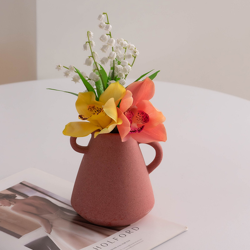Mini vaso de cerâmica de ornamentos de desktop