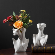 Vaso de flor de cerâmica com busto de deusa personalizado OEM, plantador de escultura de busto feminino moderno para decoração de escritório de hotel