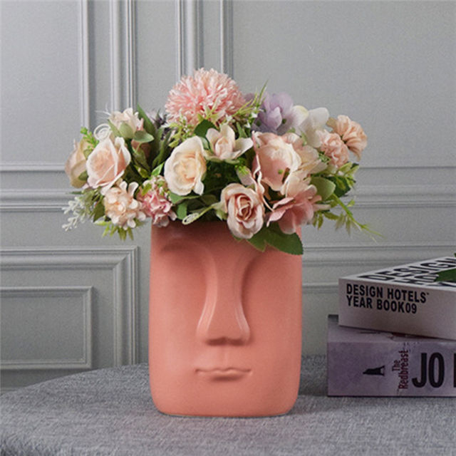 O sumário da decoração home enfrenta vasos decorativos vaso cerâmico da cara