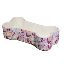 Estilo ósseo Pegadas de cachorro tigela de água tigela de grão adorável produtos para animais tigela única tigela de cerâmica
