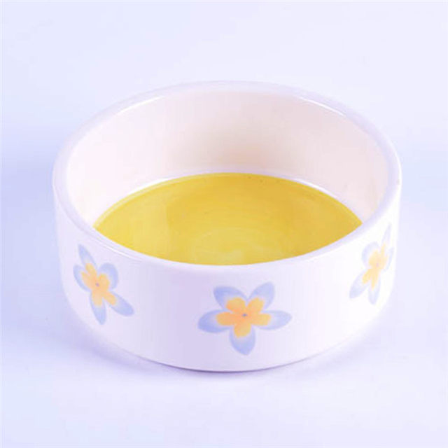 Alimentador cerâmico do animal de estimaçãoPrinting pouco teste padrão de flor bacia cerâmica do cão e bacia do gato
