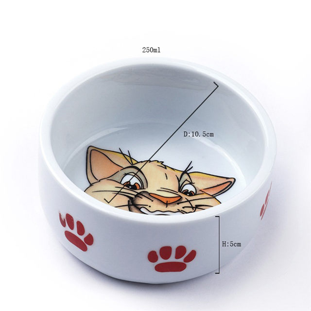 Tigela inferior impressão bonito Padrão de cachorro Tigela de cachorro Tigela de porcelana para cães Produtos para animais Tigela para cachorro Tigela para cachorro