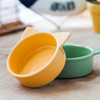 com Estilo Orelha de Gato Alimentador de Cães de Cerâmica Circular Alimentador de Cerâmica Rosa Pet Bowl de Gato