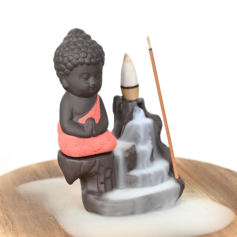 Queimador de Incenso Cachoeira de Cerâmica Red Little Buddha Porta Incenso Cachoeira De Cerâmica
