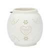 Porcelana branca portátil Circular Hollow Candle Cup Ceramic Pattern Hollow out Creamic Veller
