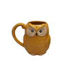 Conjunto de caneca de café de cerâmica coruja 3D fofa, xícaras de chá de animais para presente novidade, conjunto de 3 cores sortidas
