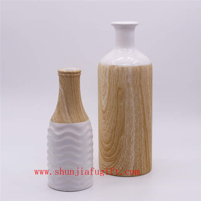 Decoração de casa moda vaso de madeira grão de cerâmica