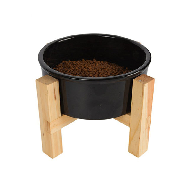 Quadro de suporte de madeira criativo Pet Bowl Tigela de cerâmica para animais de estimação pet dog cat bowl