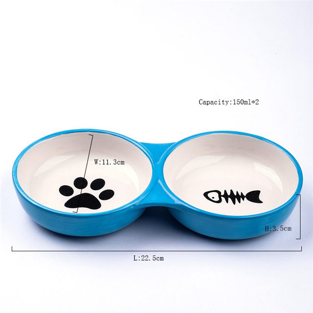 Tigela inferior impressão Pés de cão padrão de peixe Osso patterndouble tigela tigela para cães tigela para animais tigela dupla tigela para gatos tigela para cães
