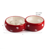 Milo Uso Exclusivo Tigela Dupla Estilo Alimentador de Cerâmica Vermelho Pet Bowl de Cerâmica