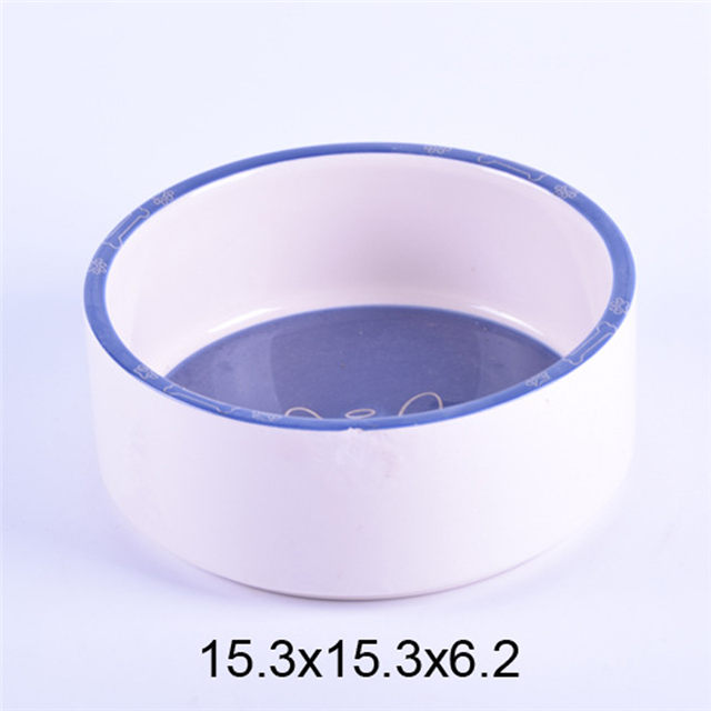 azul tigela fundo impressão ossos Fotos Cerâmica Pet Alimentador Cerâmico Dog Bowl